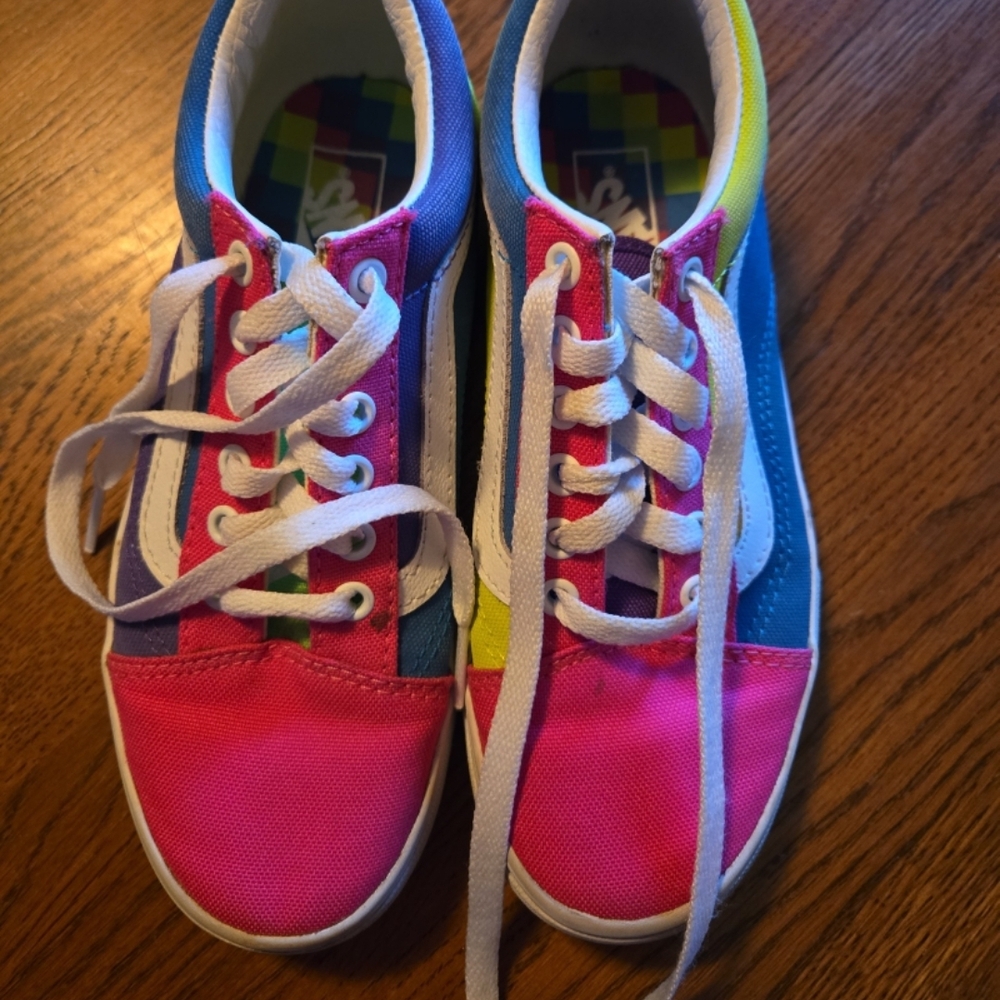 Vans Kids Sneakers in Pink, Blue, and Yellow